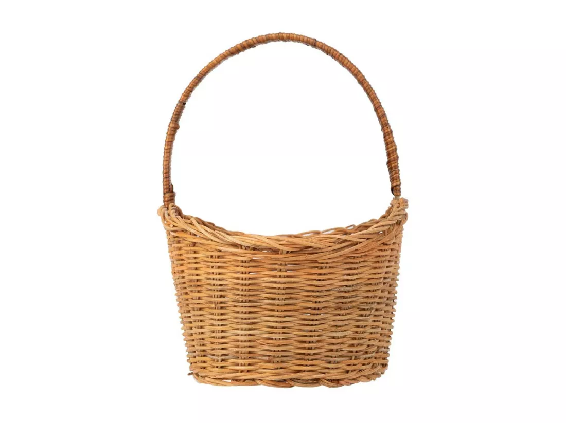 Panier ovale en osier marron 28x22x15-30h