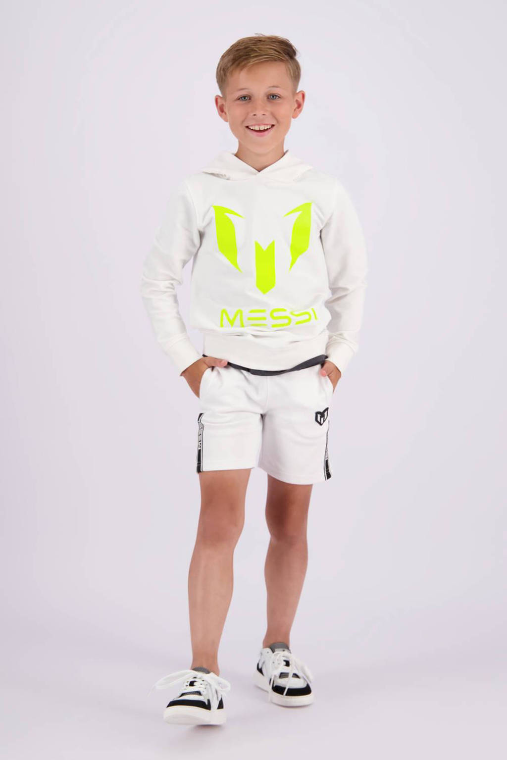 Vingino hoodie met logo wit/geel