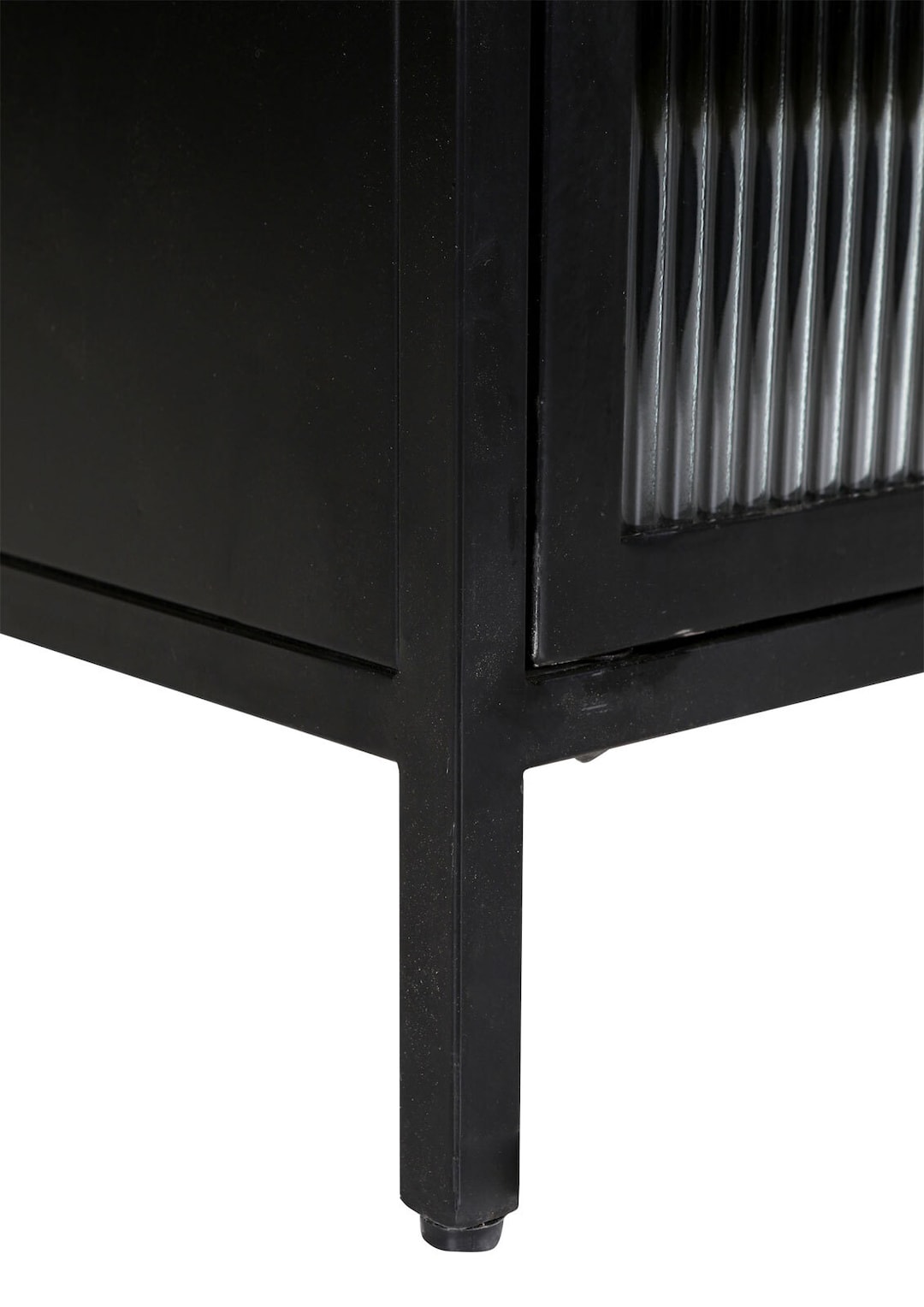 Sideboard 140 x 72 cm Platte Marmor weiß/Türfront Strukturglas
