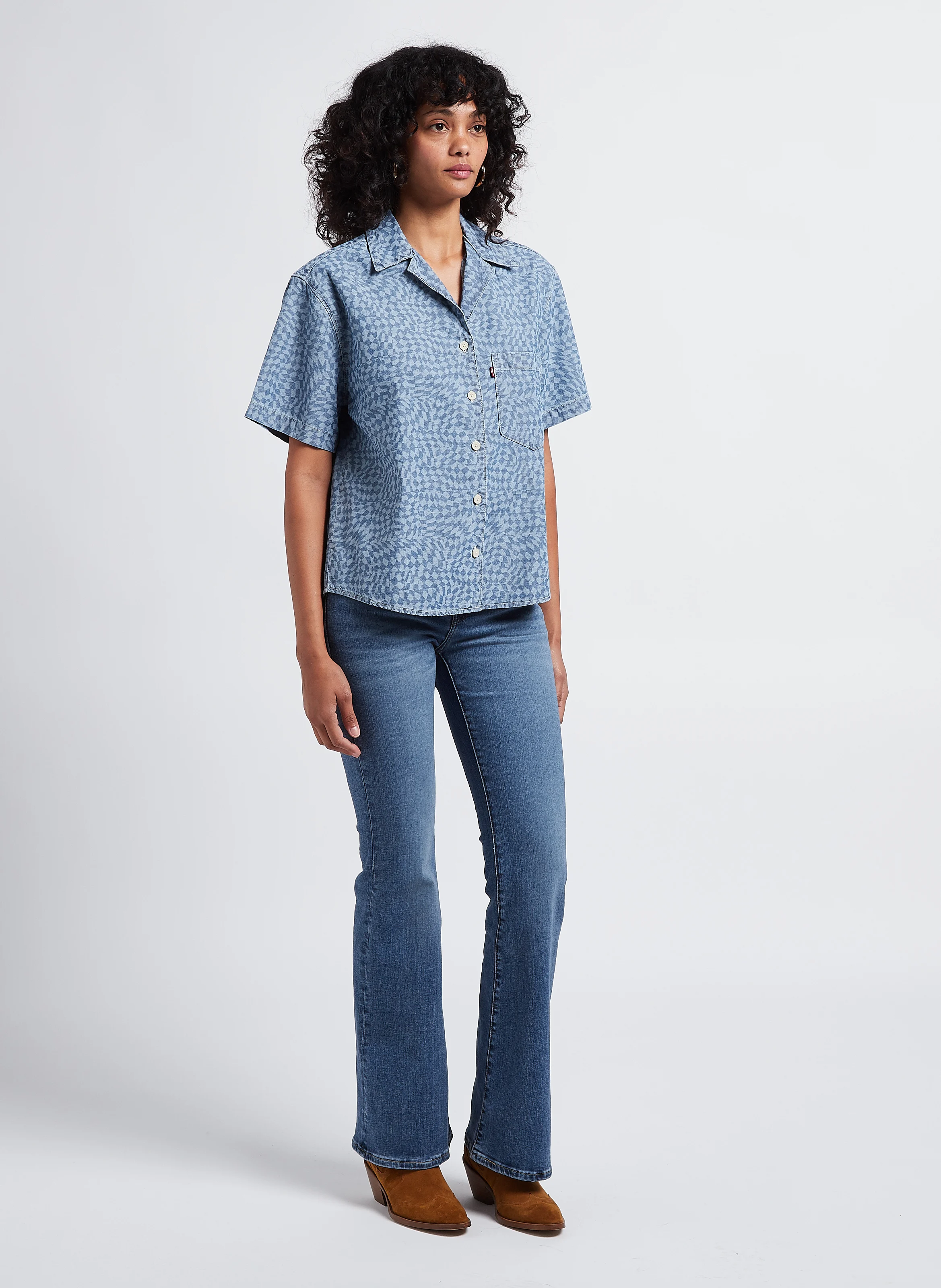 AIDEN SS SHIRT - Chemise col classique en jean | Multicolore