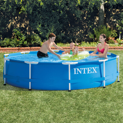 Piscina redonda com estrutura metálica Intex 305x76 cm 4485 litros + purificador