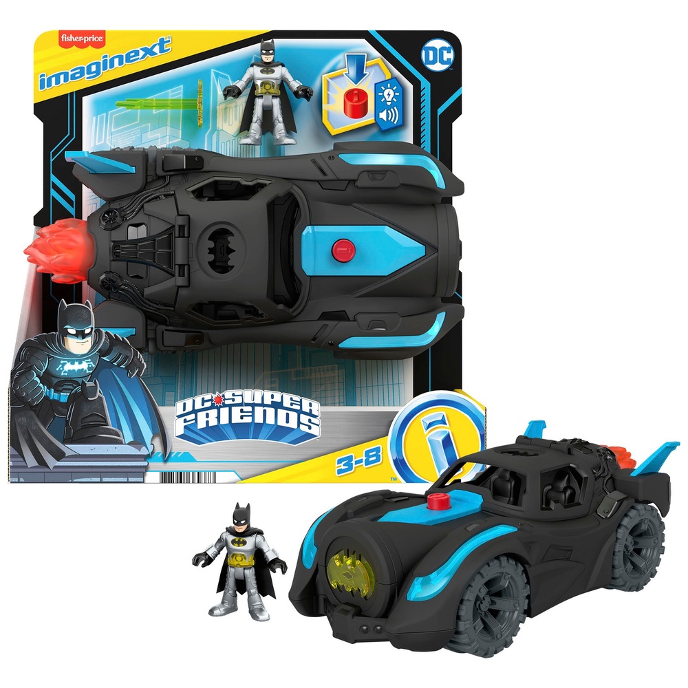 Imaginext DC Super Friends Batmobil mit Licht- und Soundeffekten und Batman-Figur