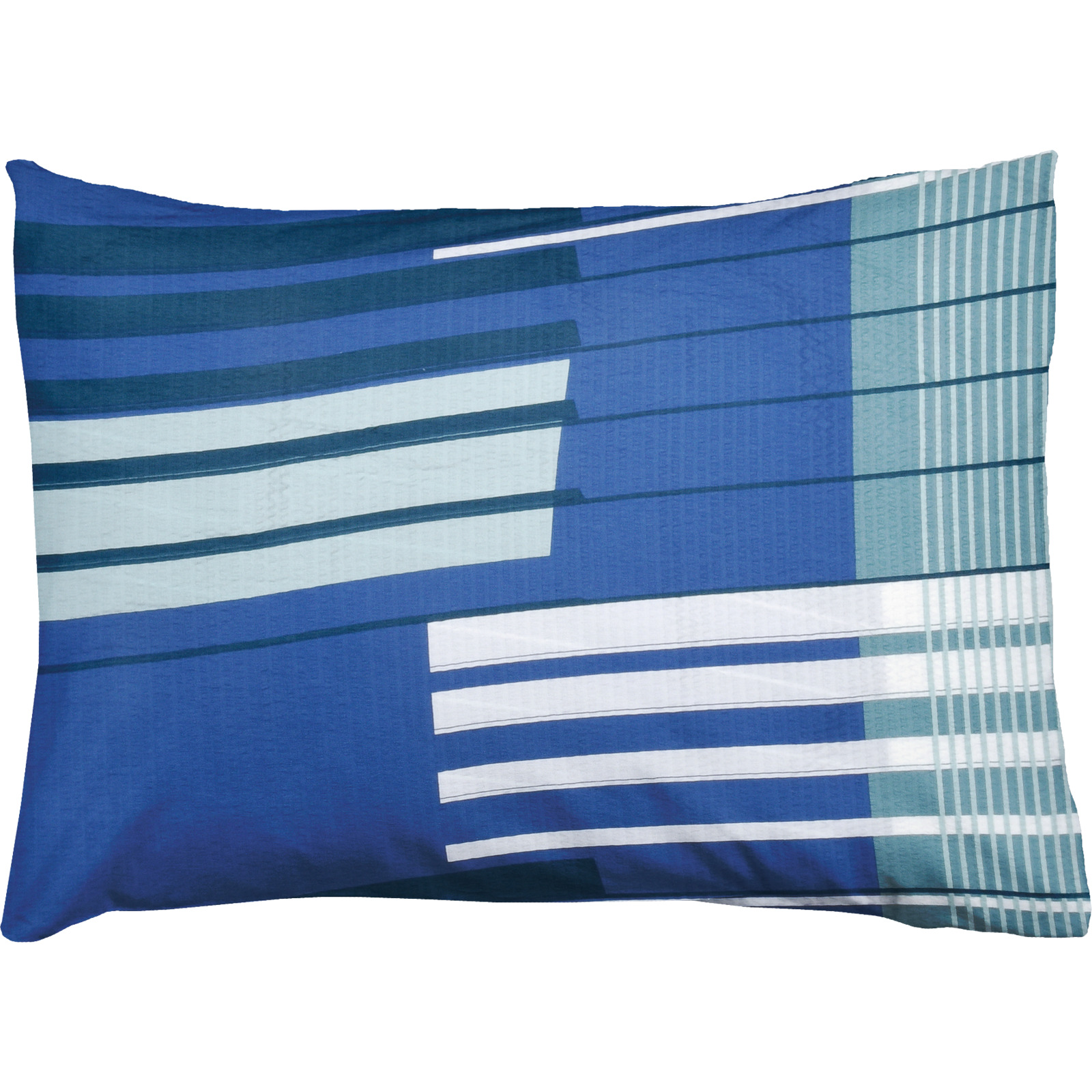 Bettwäsche Seersucker Geometrie blau 50x70 Kissenbezug