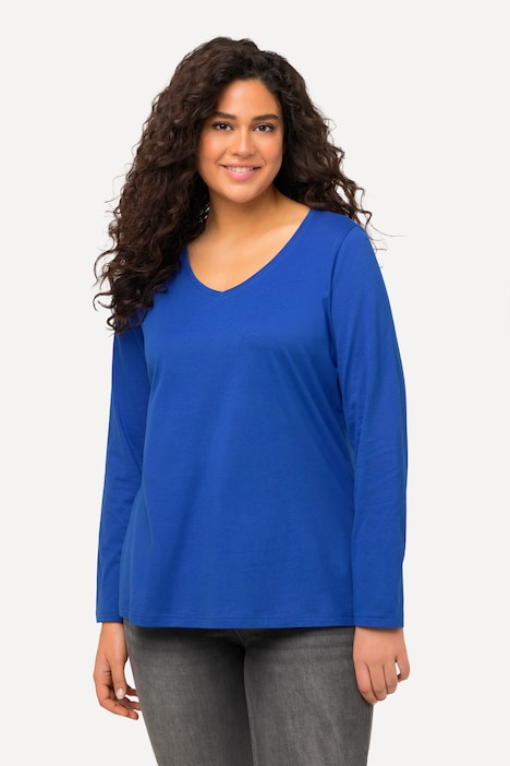 Shirt, Slim, V-Ausschnitt, Langarm