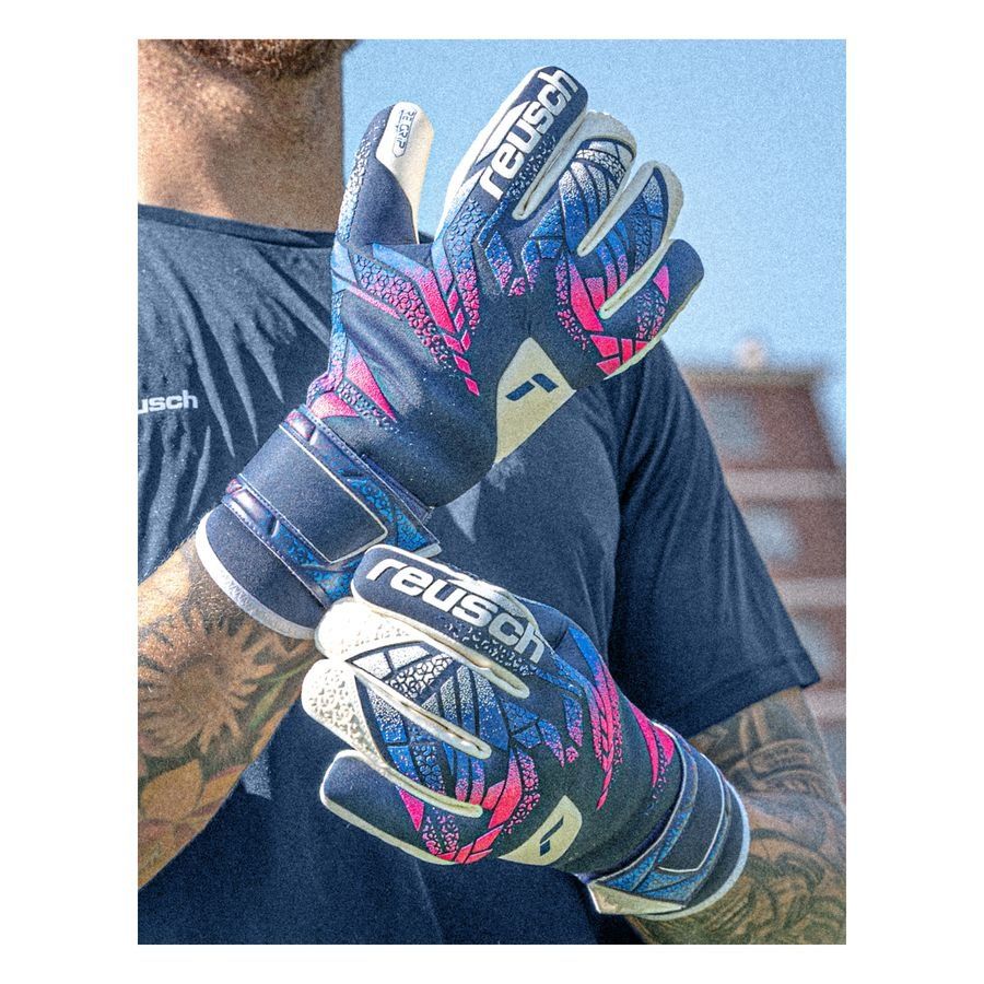 Reusch Gants de Gardien Attrakt RE:GRIP - Bleu/Rose/Blanc