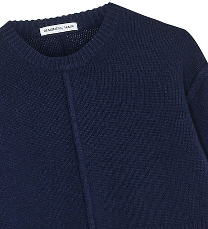 Designers Remix Bluse - Wolle - Carmen Kurz geschnitten - Navy