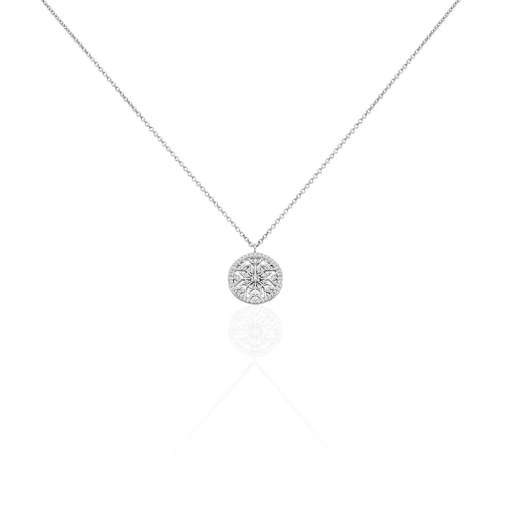 Collier Brunilda Argent Blanc Oxyde De Zirconium