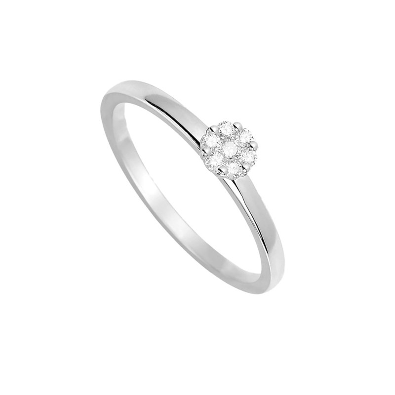 Bague Femme - Or 18 Carats - Diamant 0,1 Carats