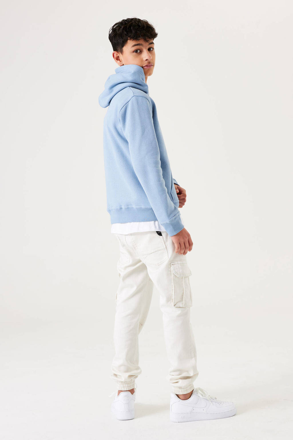 Garcia hoodie met printopdruk lichtblauw