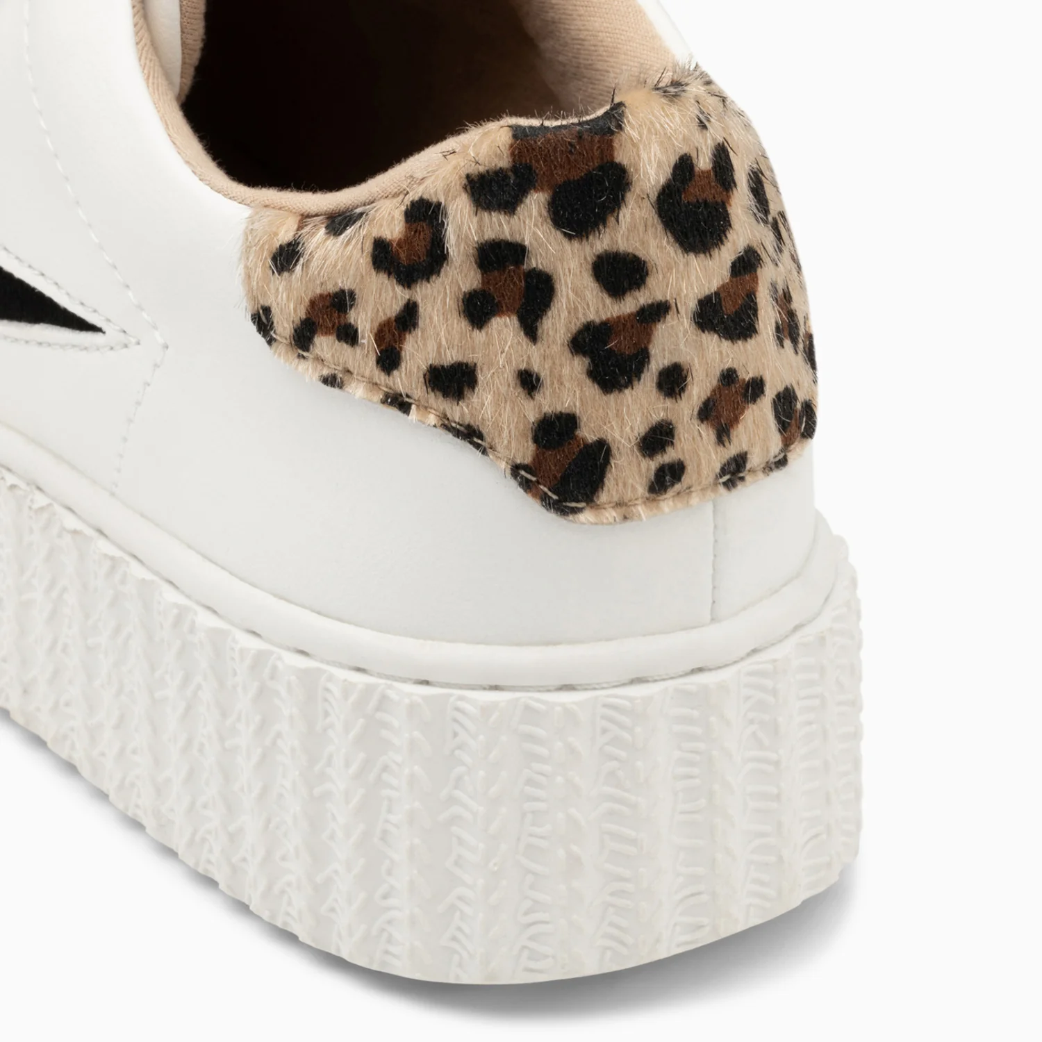 Sneakers-Baskets éclair Angela blanc et zèbre à scratchs or