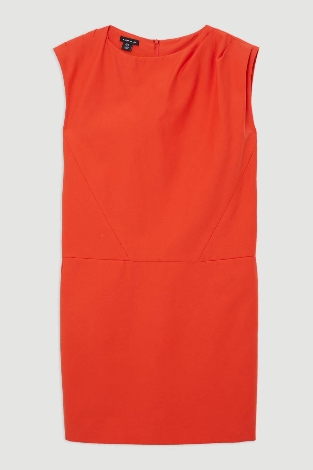 KarenMillen Robe midi cintrée à plis, encolure et détails de poches