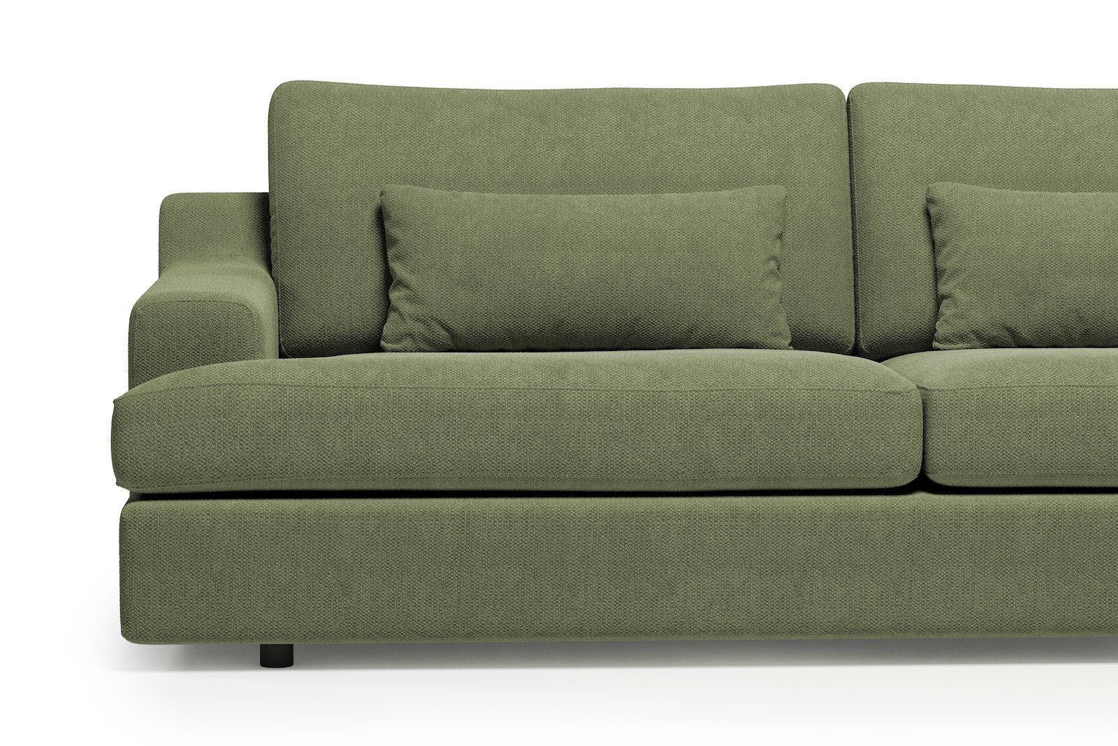 Roma 3-seter XL Tekstil Mito 55 Pale Green med sorte ben