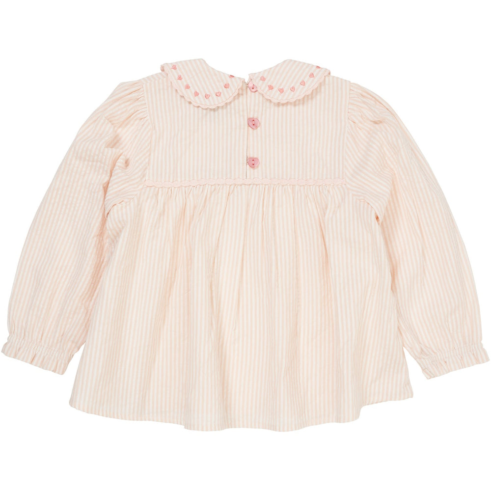 Køb COPENHAGEN COLORS Dusty Rose W Cream Stripe W. Pink Seersucker Ls Tunic W. Hearts