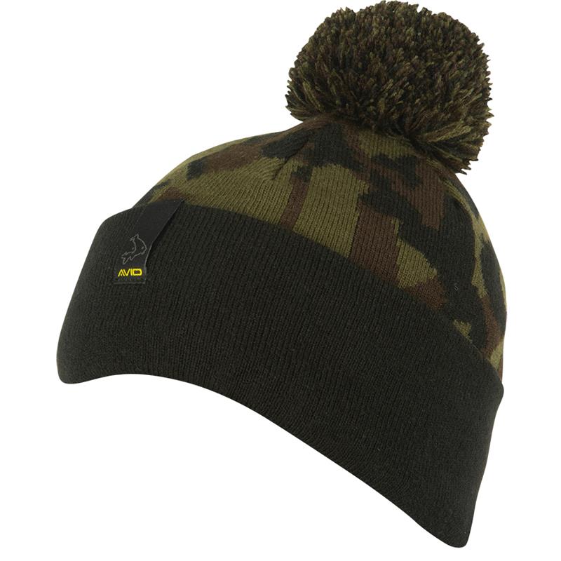 Bonnet Avid Carp Bobble Hat - Noir/Camo