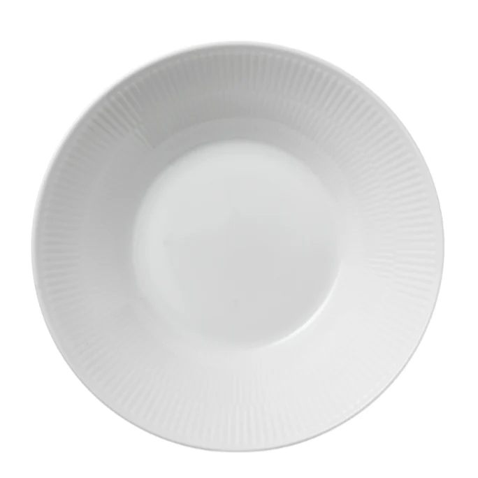 Royal Copenhagen  Hvid Riflet dyb tallerken - 24 cm.
