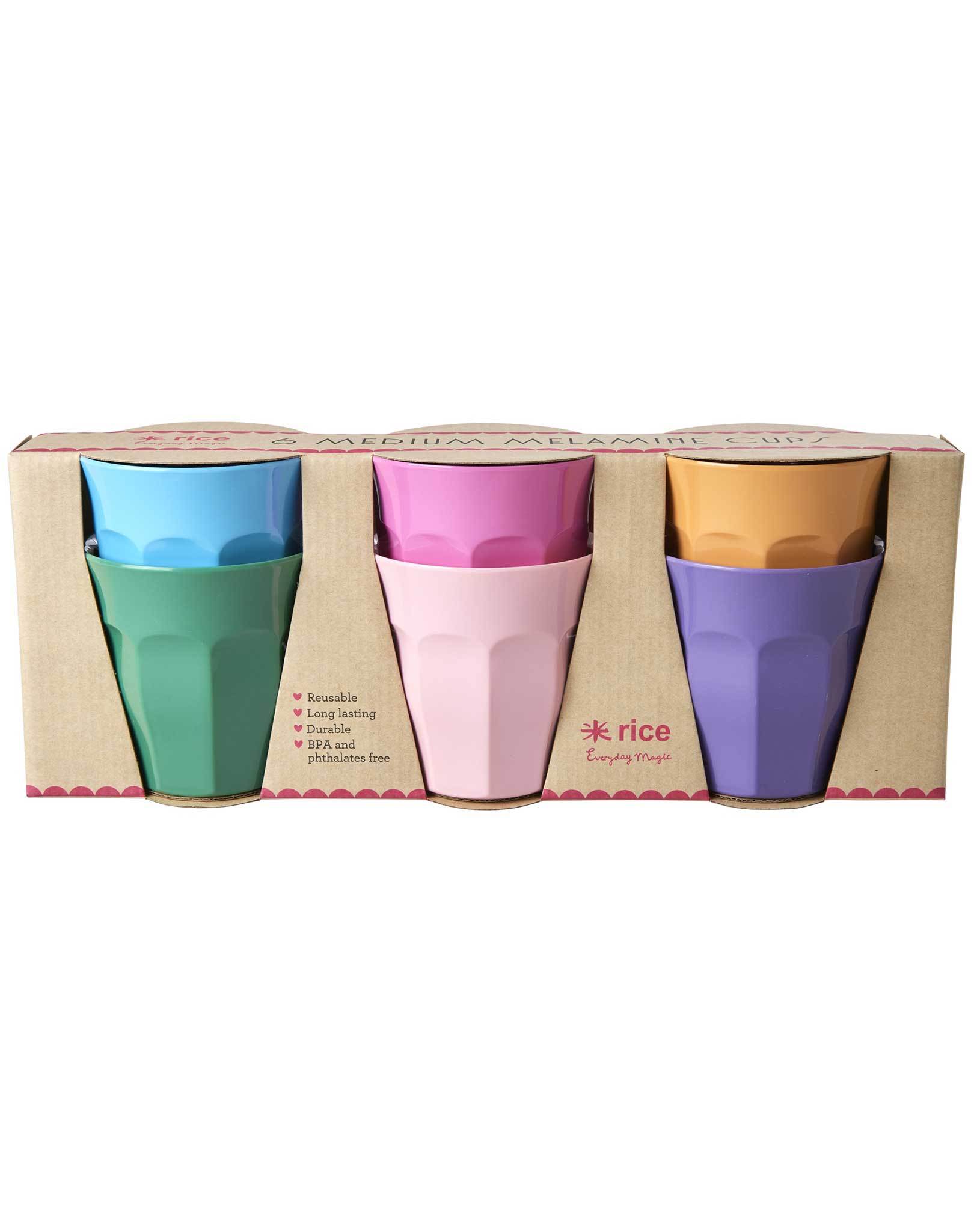 Melamin-Trinkbecher COLORS (250ml) 6er-Set