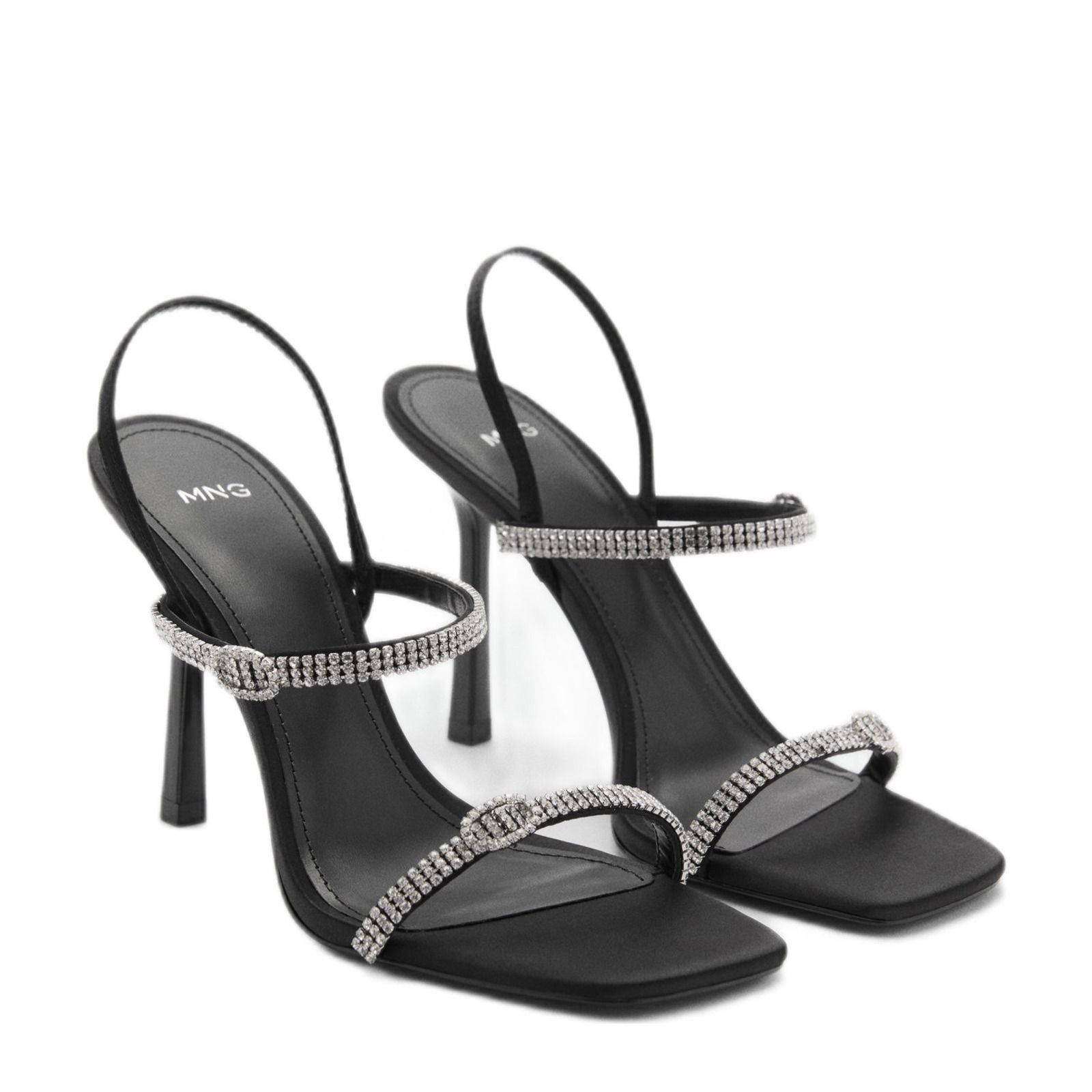 Mango sandalettes met strass zwart