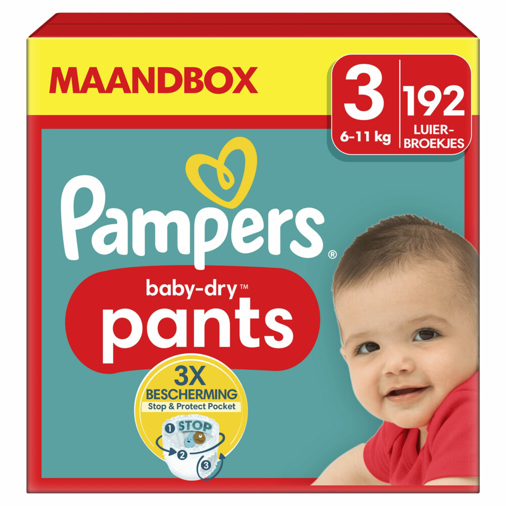 Pampers Baby Dry Luierbroekjes Maat 3 (6-11 kg)192 stuks