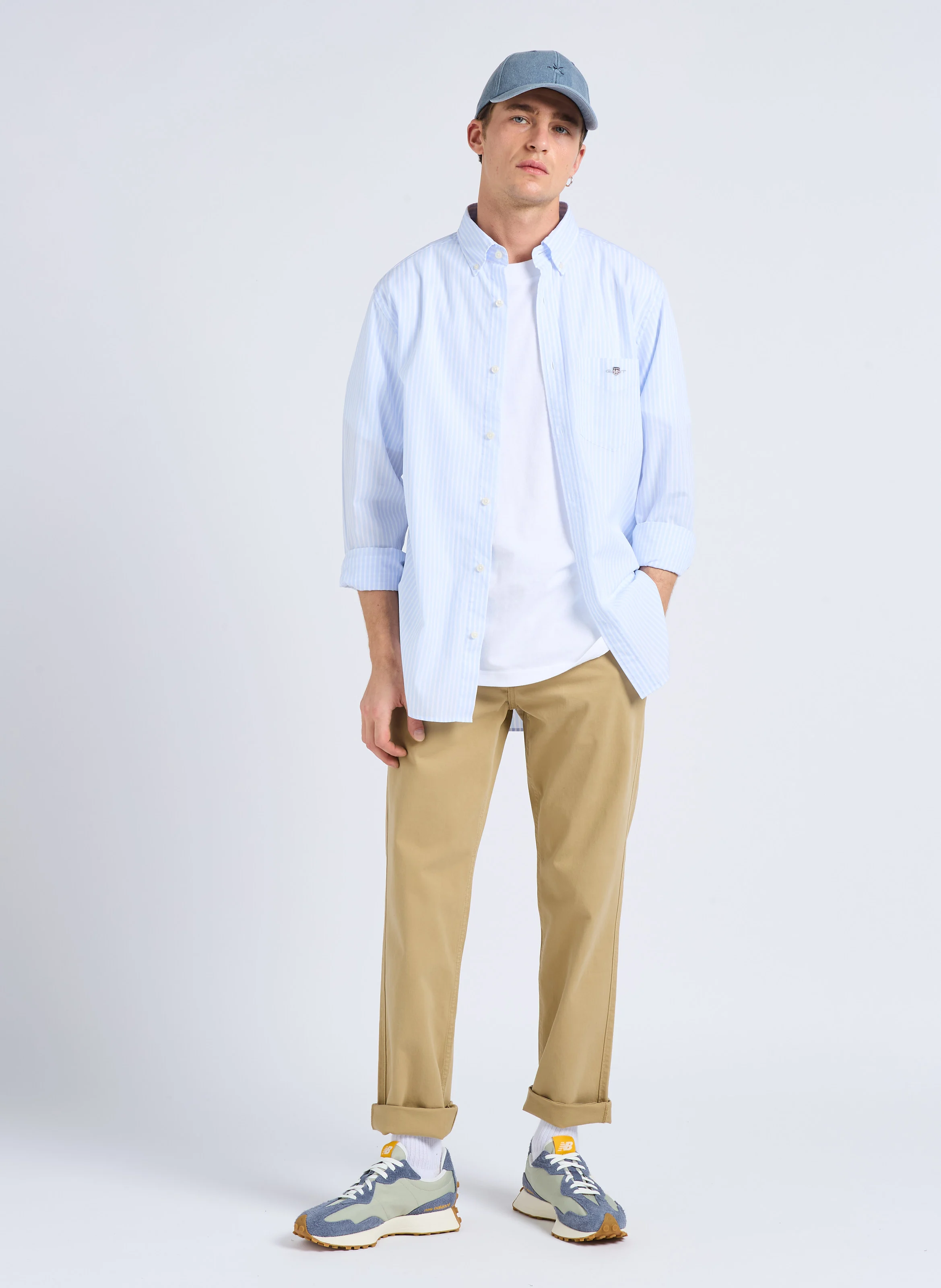 Pantalon slim en coton mélangé | Doré