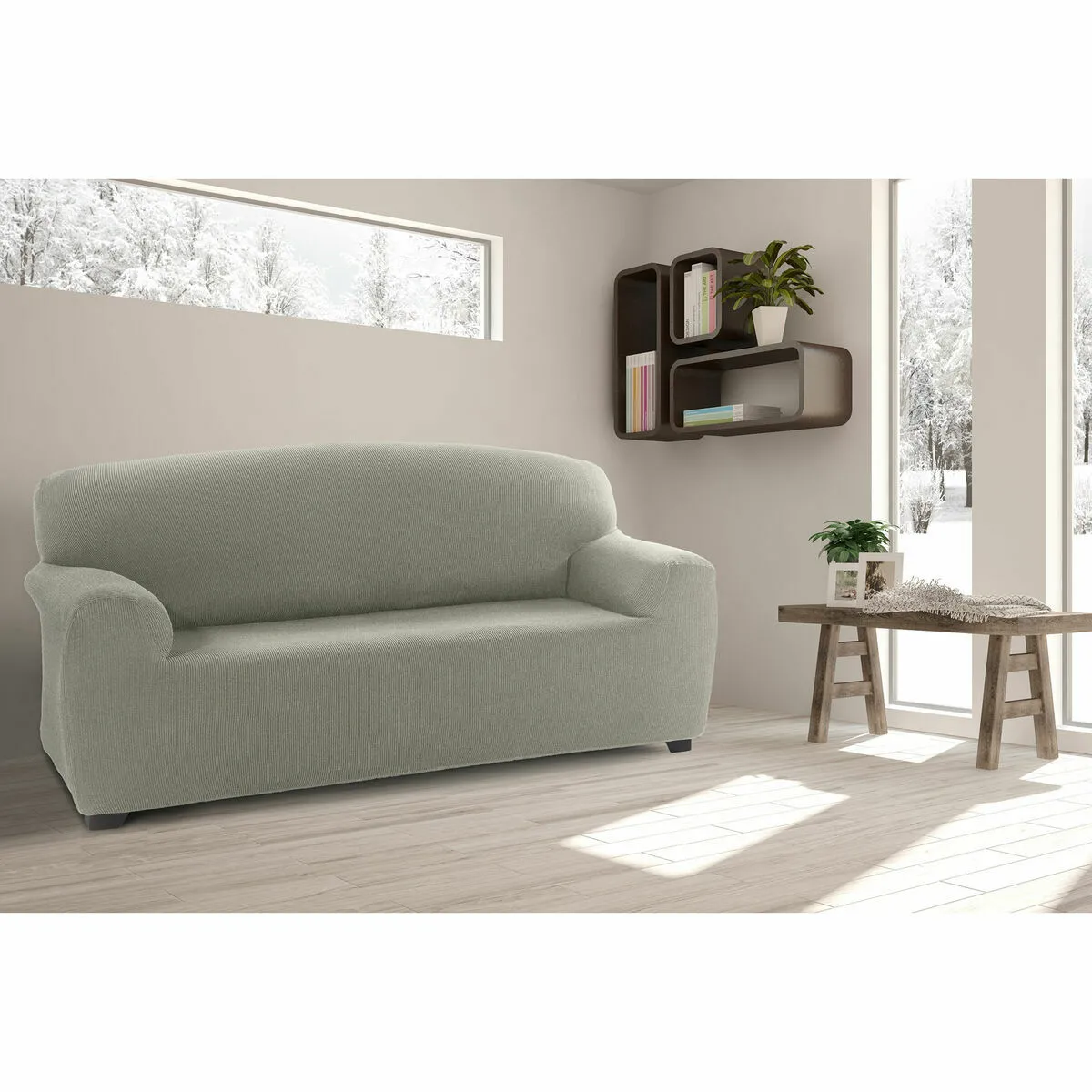 Sofakover Romeo 2 places Gris clair
