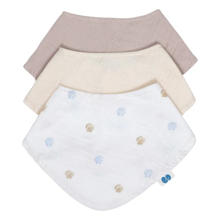 Soft Spot Bavoirs bandana en coton bio - Set de 3 | Seaside