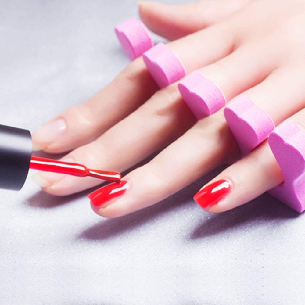 (10er Set) Zehen Finger Trenner Lackierhilfe Schaumstoff Zehenspreizer Pediküre / Maniküre - Div. Farben