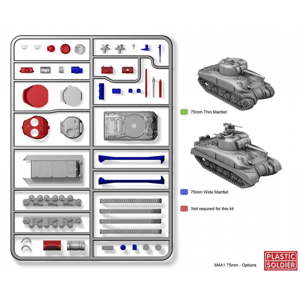 15mm WW2 Allied M4A1 75mm Sherman Tank