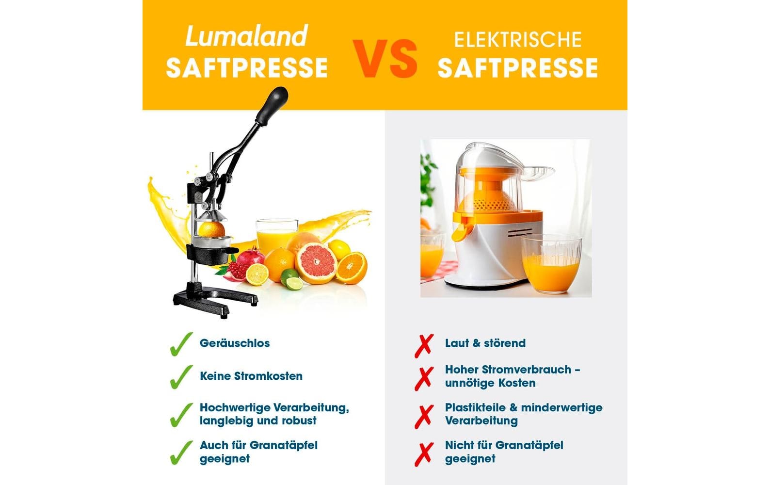 Saftpresse Manuell SchwarzEntsafter aus Edelstahl