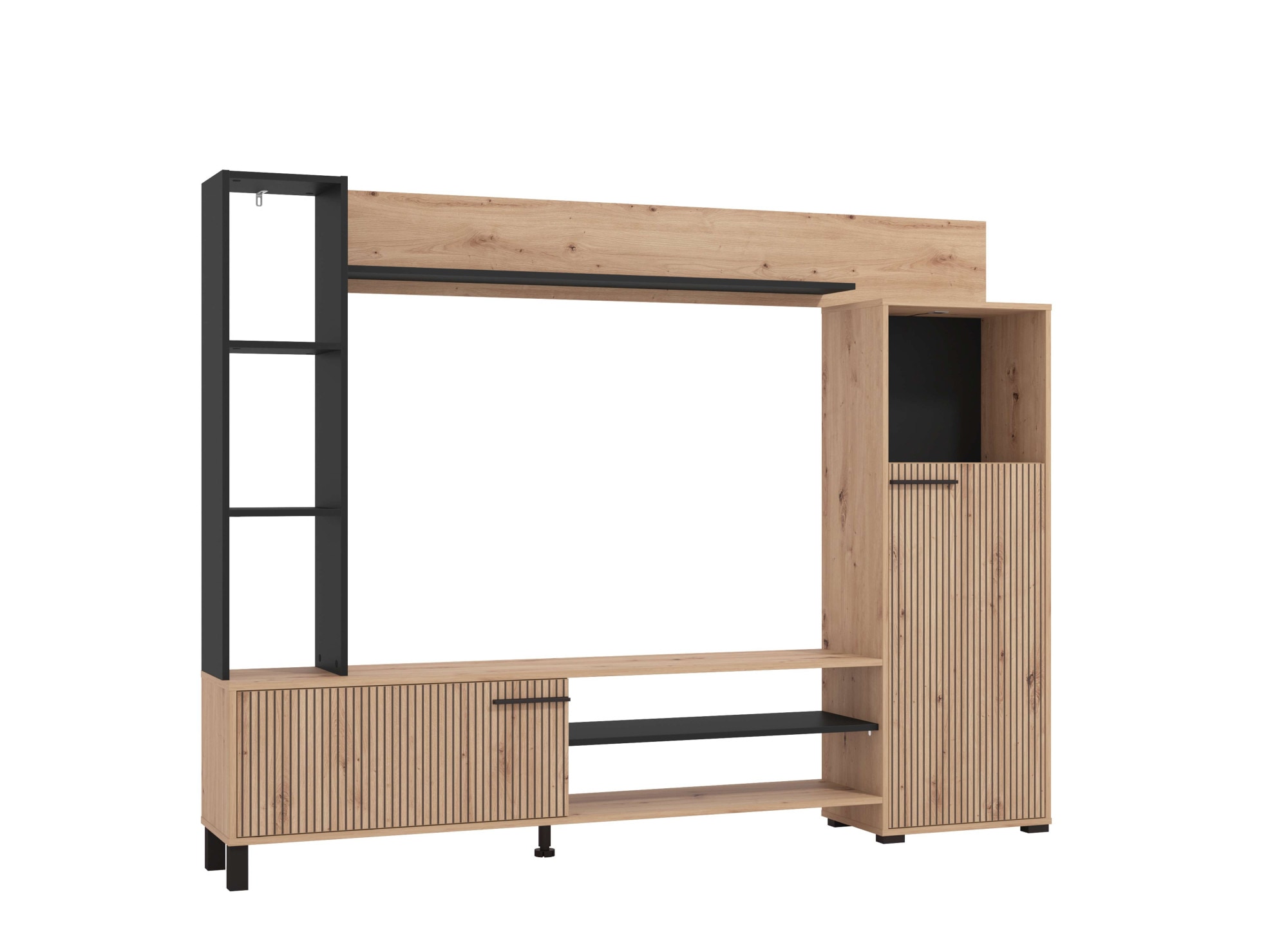 INOSIGN Wohnwand »Retimno, inkl. Highboard, TV-Board, Standregal und Wandregal« Komplett-Set, 4 Stk. tlg.
