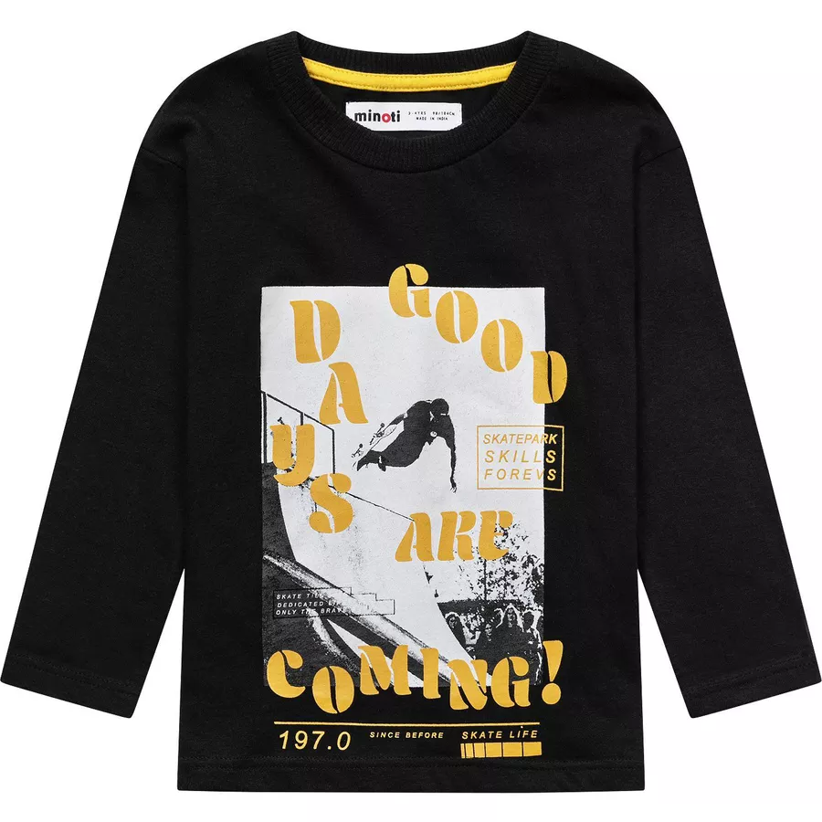 MINOTI 3er-Pack Longsleeves SchwarzWeißGelb