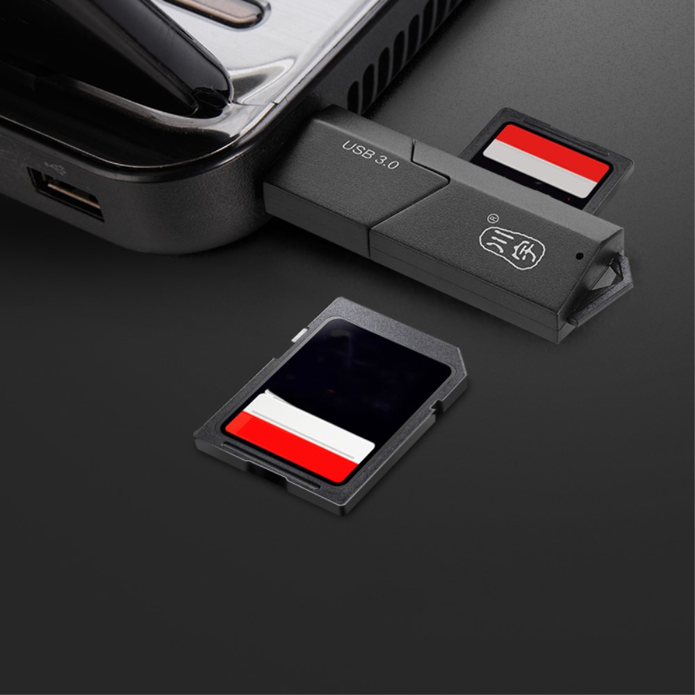 USB 3.1 Kartenlesegerät Card Reader für SD und Micro SD Speicherkarten - Schwarz