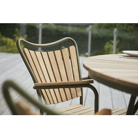 Kerteminde teak havestol, grønt stel