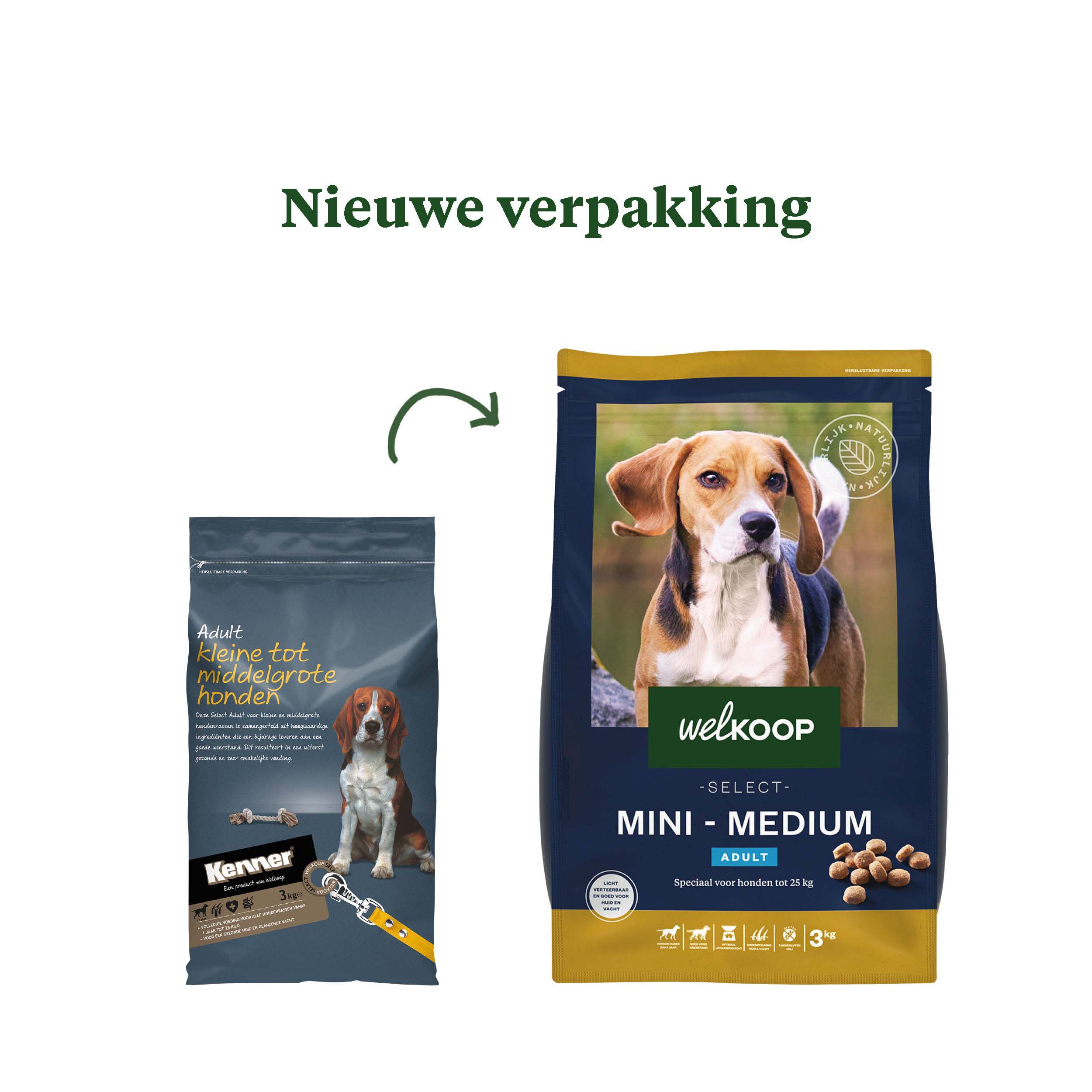 Welkoop Select Adult Mini-Medium Krokante brokken - Hondenvoer - 3 Kilogram - kip
