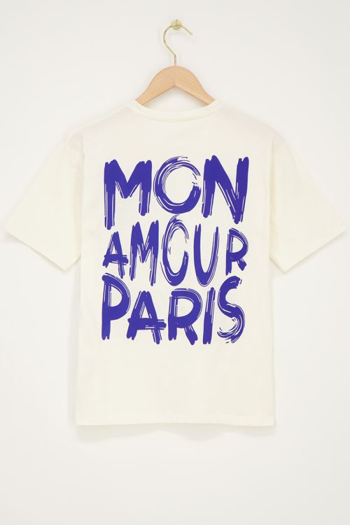 Wit T-shirt Mon amour Paris