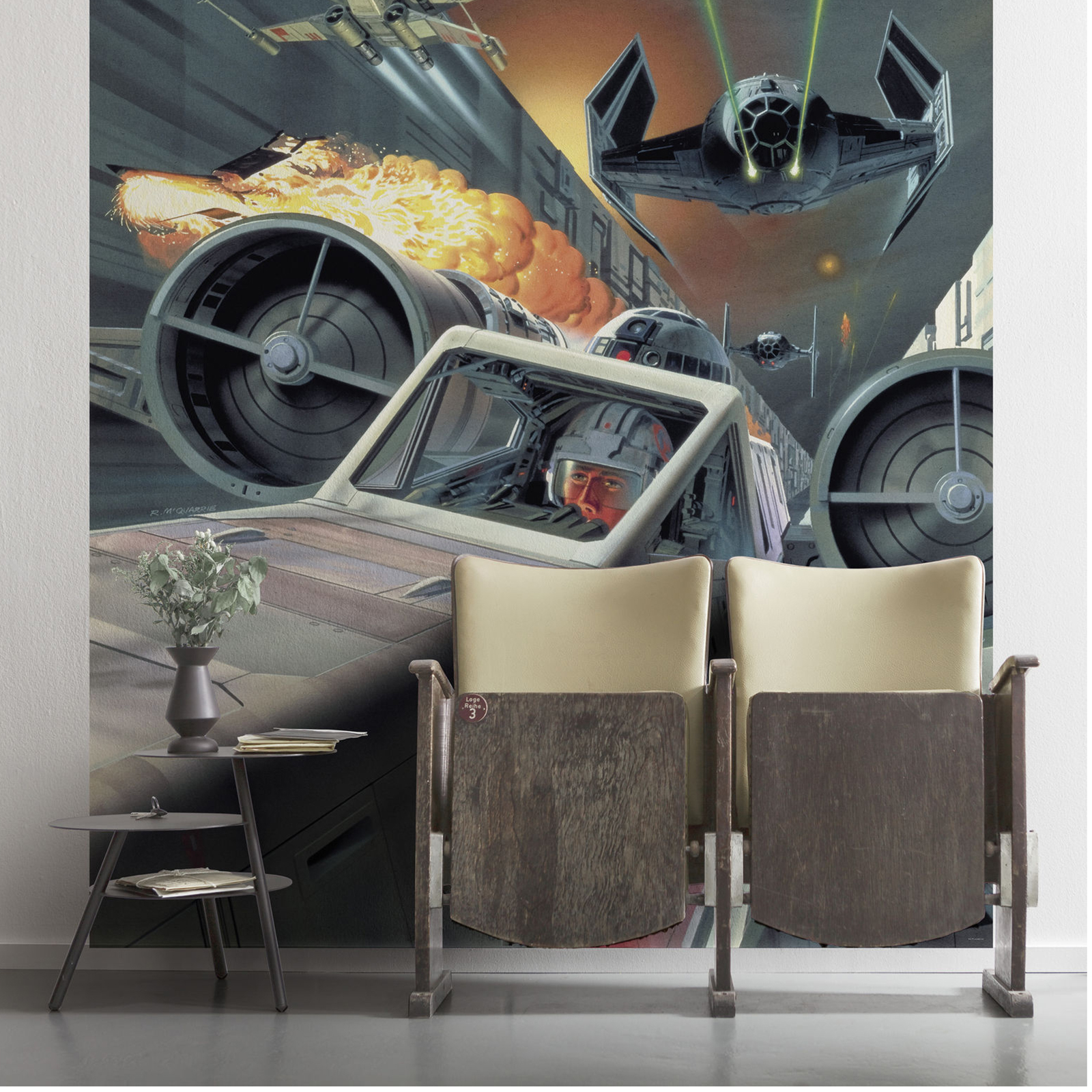 Vlies-Fototapete STAR WARS DEATH STAR TRENCHRUN - bunt - 200x280 cm