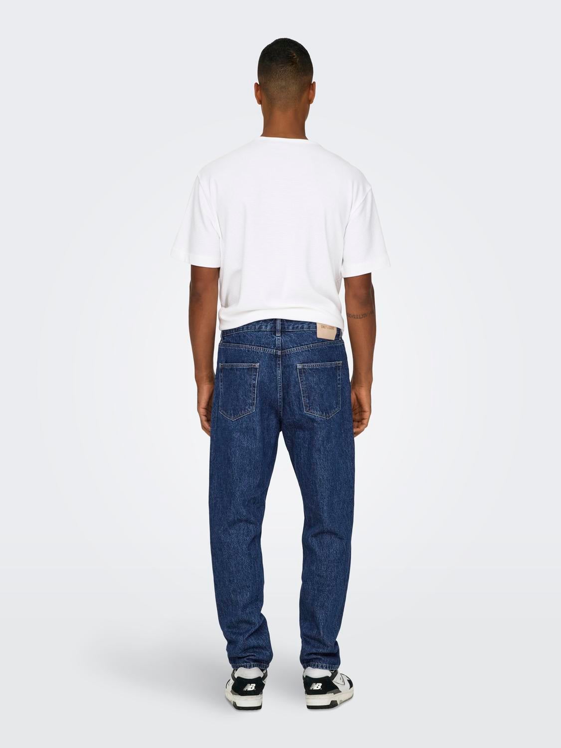 ONSTYE Hohe Taille Locker geschnitten Jeans Medium Blue Denim