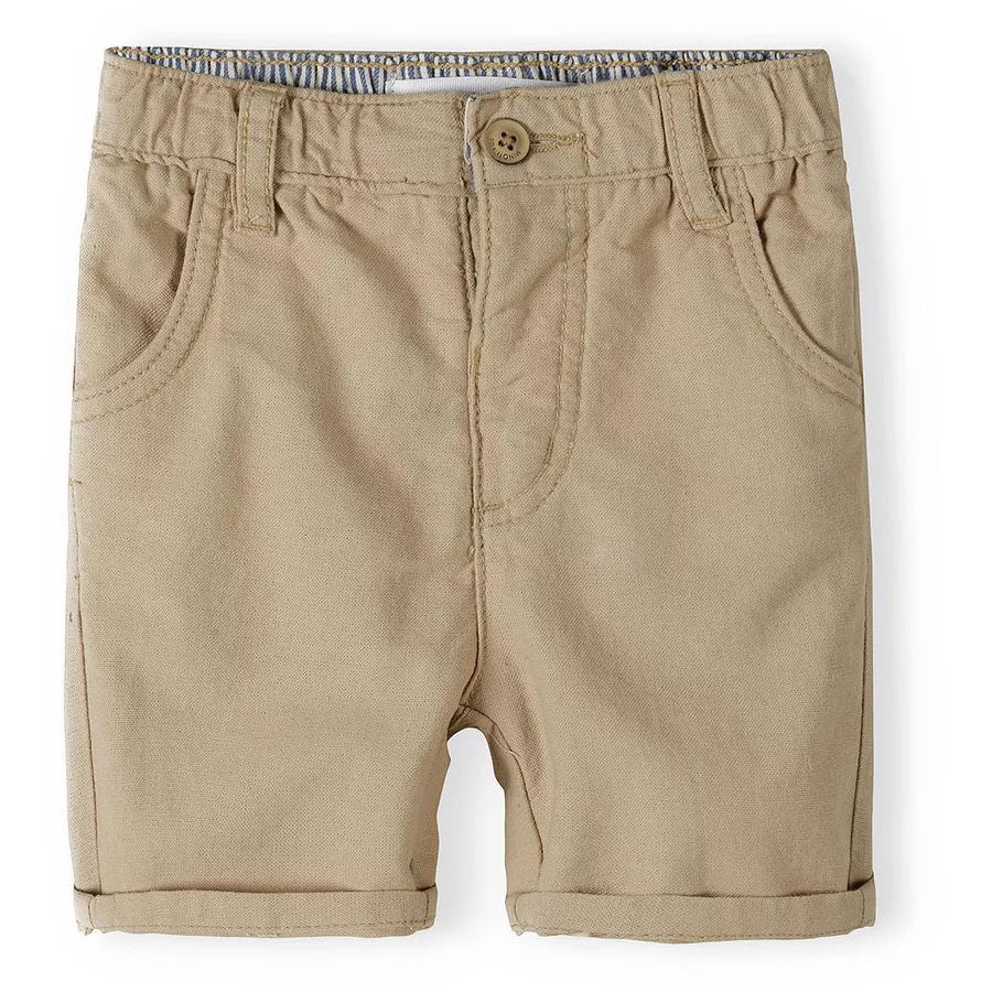 MINOTI Hemd und Shorts im Set Denim-HellblauSandbraun