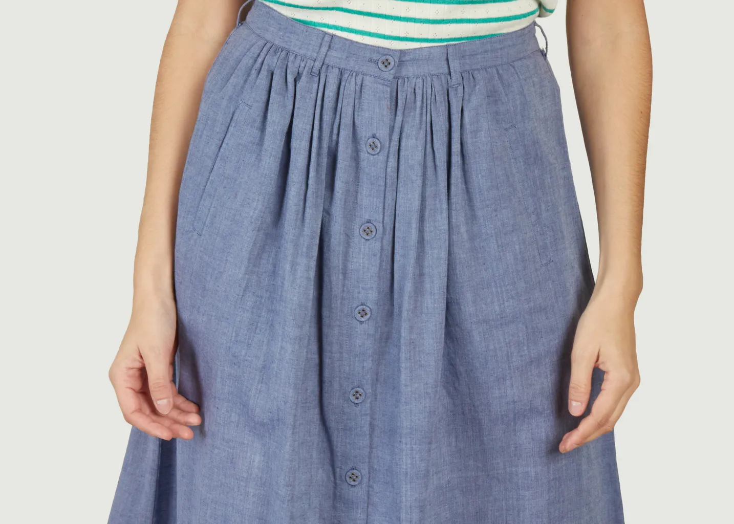 Jupe mi-longue en khadi Emile & Ida