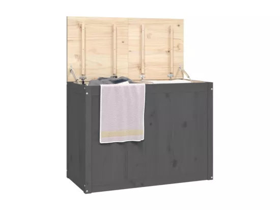 Boîte à linge Gris 88,5x44x66 cm Bois massif de pin