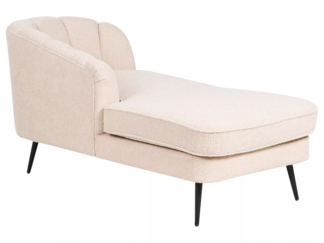Divan côté droite en bouclé beige clair ALLIER