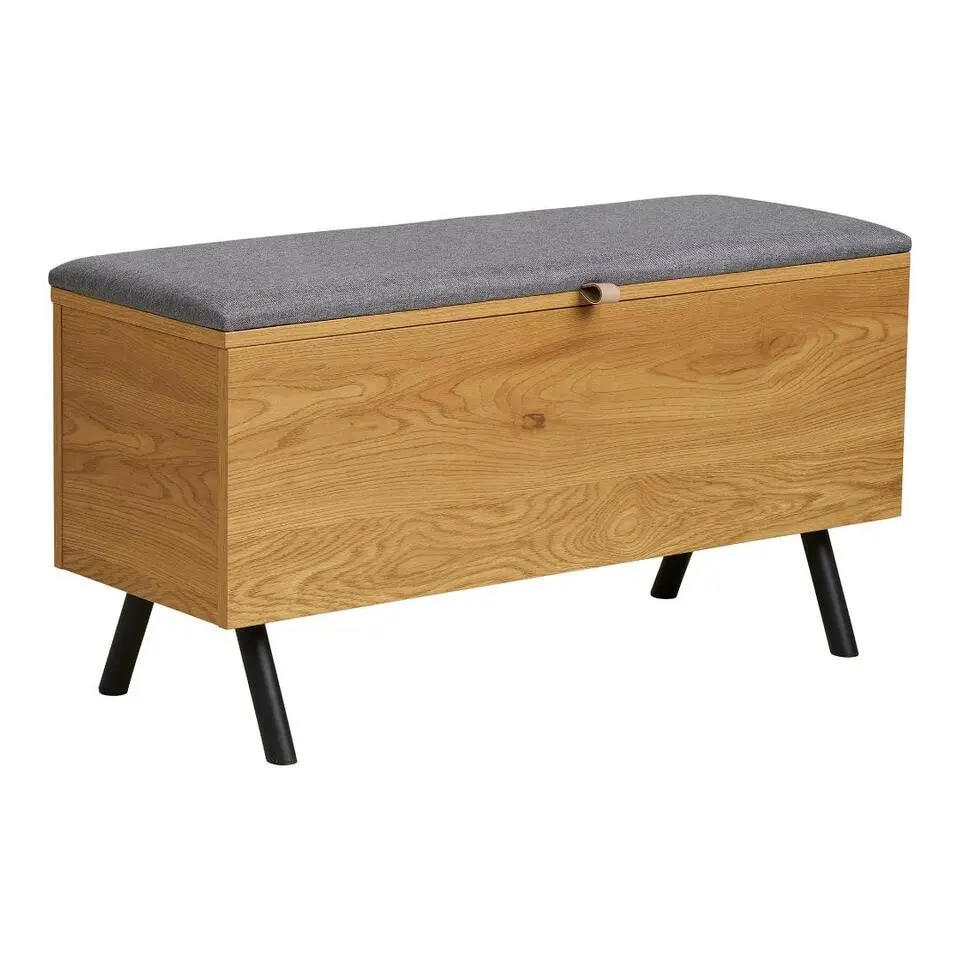Hioshop Elna bank met opbergruimte eikendecor