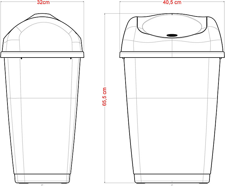 Poubelle à couvercle basculant en plastique 40 L Tazetta