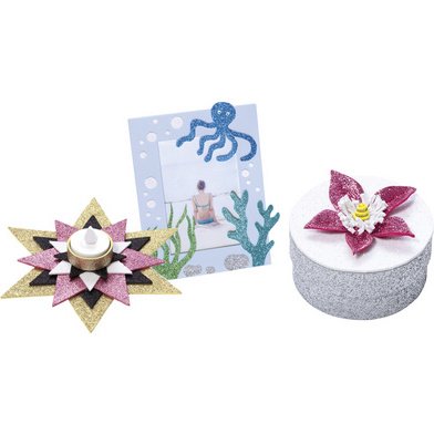 Caoutchouc mousse pailleté, non collant, 10 feuilles