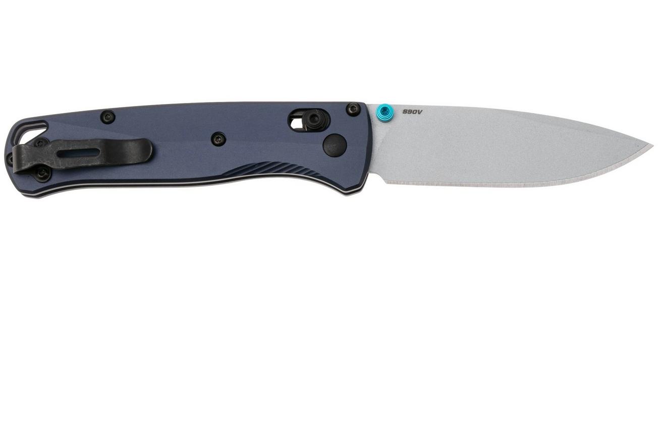 Benchmade Bugout 535SL-13 Crushed Silver Cerakote CPM S90V, Crater Blue Aluminum, zakmes
