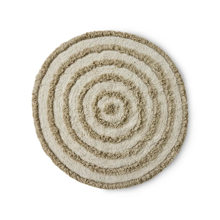 HKliving - runde Badezimmermatte, Ø 120 cm, cream