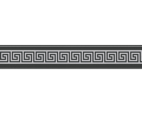 Zelfklevende rand 3839-21 Alleen Rand Geometrisch zwart zilver 5 m x 10 cm