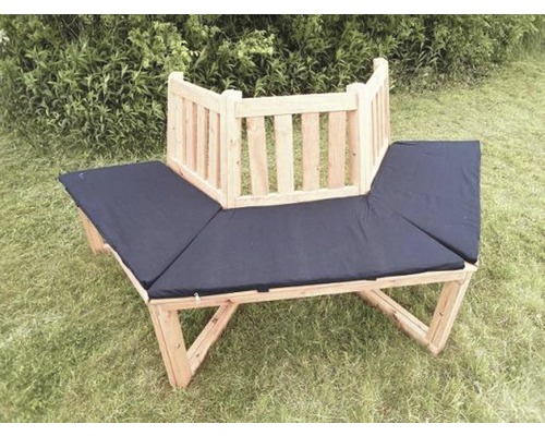 Zitkussen voor boombank 180° 100 x 43 cm katoen blauw