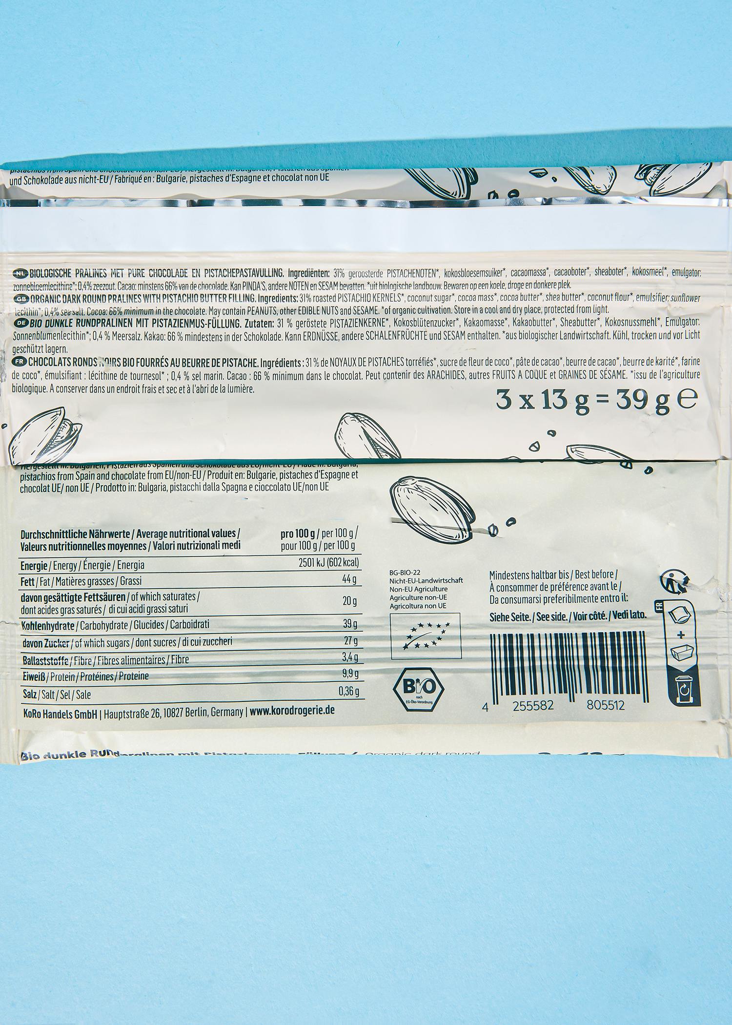 Bio Nut Butter Cups Salty Pistachio 3 x 13 g