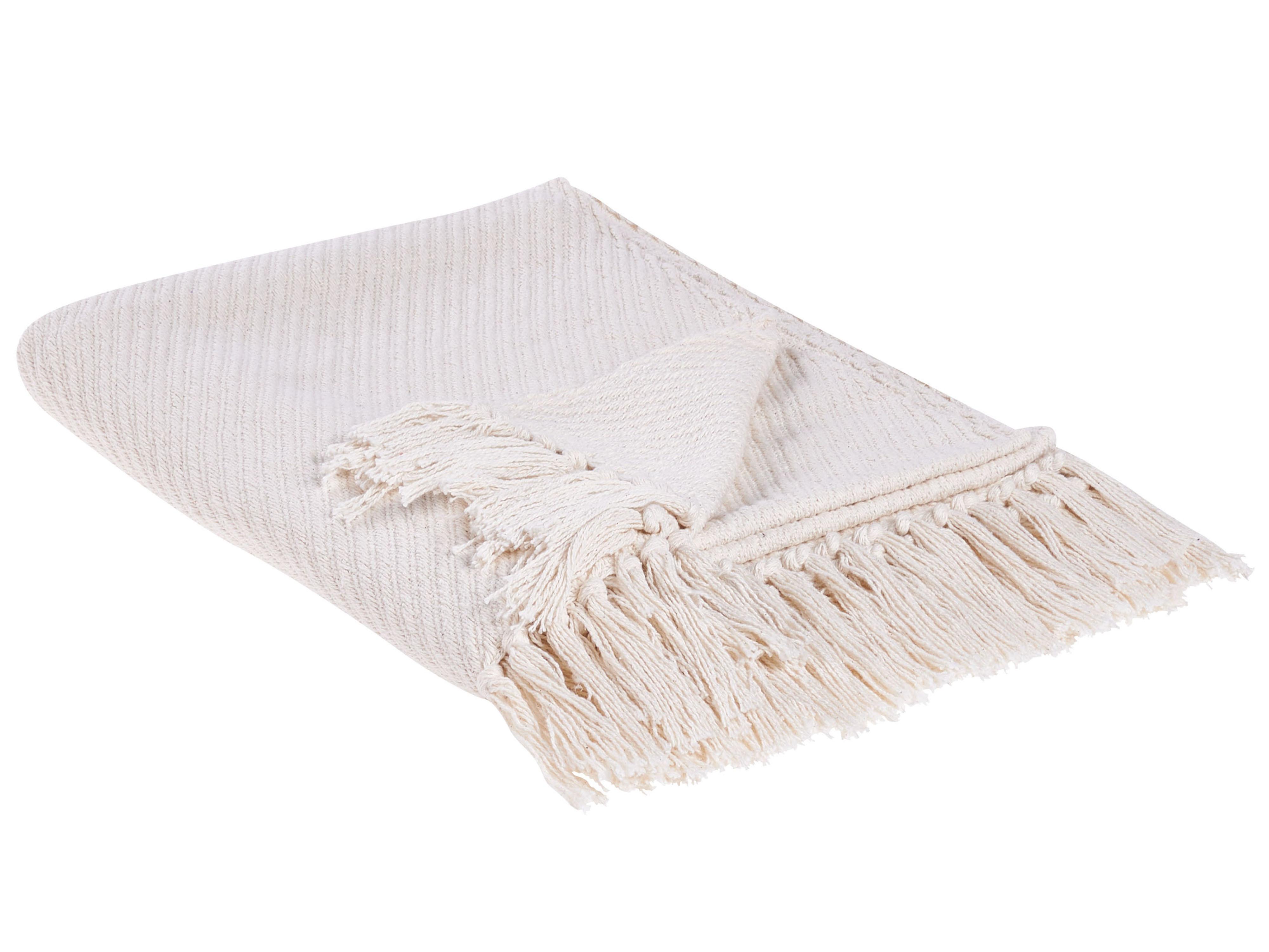 Plaid YARSA Katoen 125 x 150 cm Beige