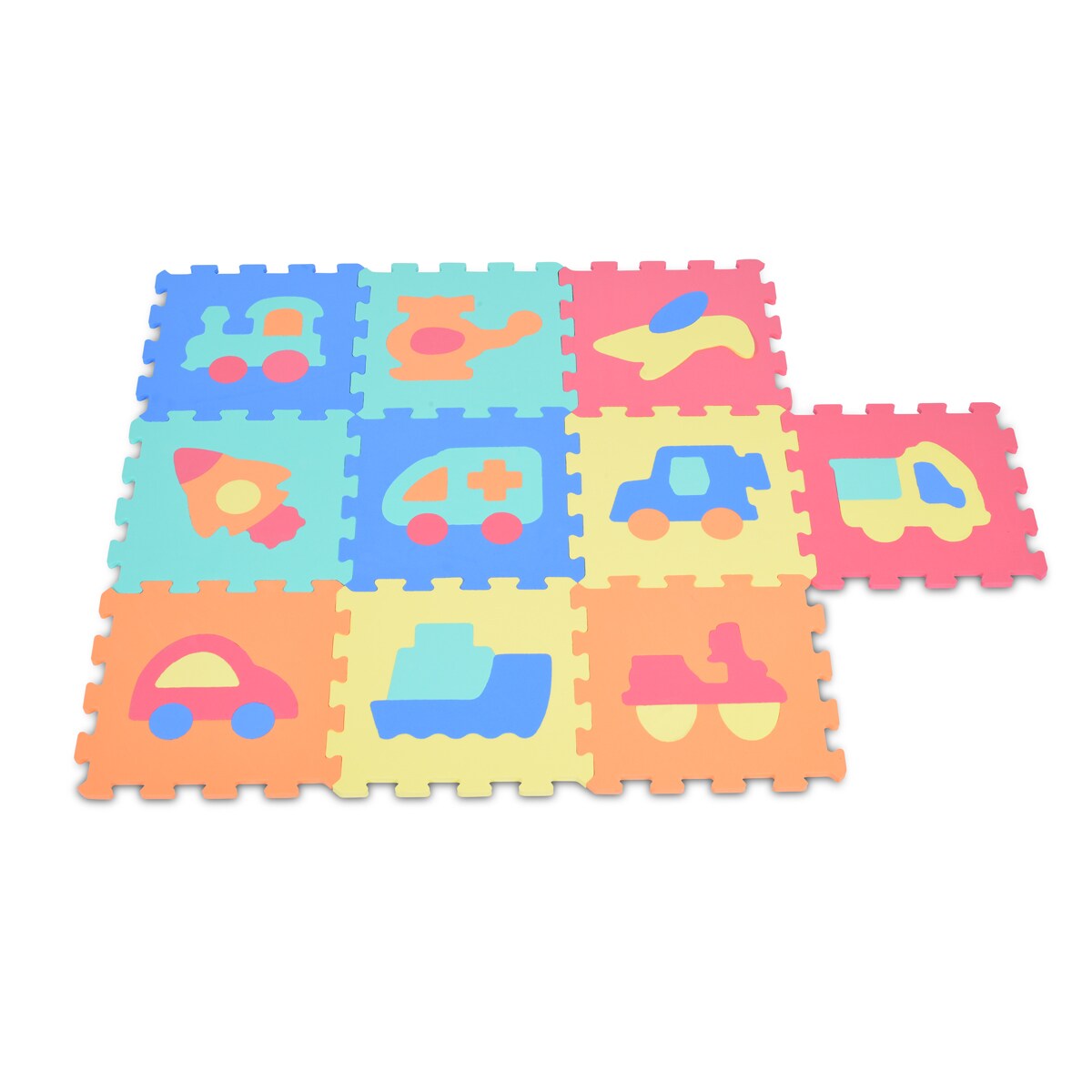 Moni Puzzlematte 10 teilig Puzzleteppich Teilegröße 32 x 32 cm EVA-Schaum blau